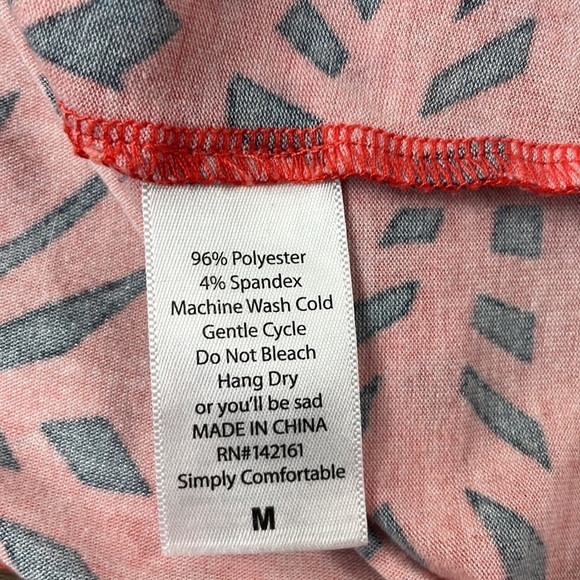 LiLaRoe Julia Coral Navy Mosiac Print Knit Dress, size XL - Picture 7 of 9